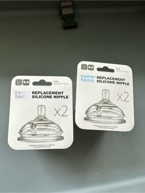 Comotomo Replacement Silicone Nipple (2-Pack) - Clear